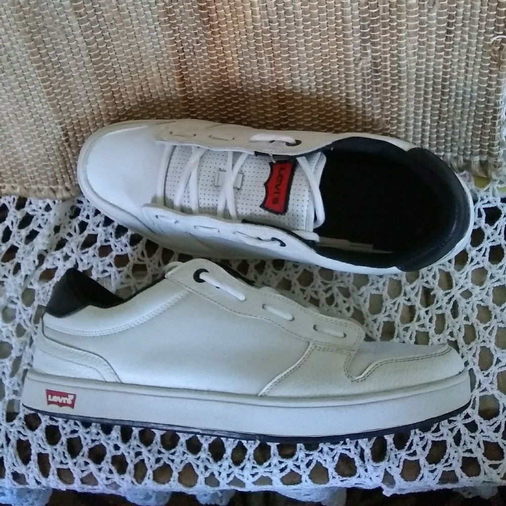 LEVI'S MEN'S WHITE LEATHER 51623902-W CASUAL SHOES - Picture 3 of 5